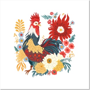 Folk Art Rooster Posters and Art